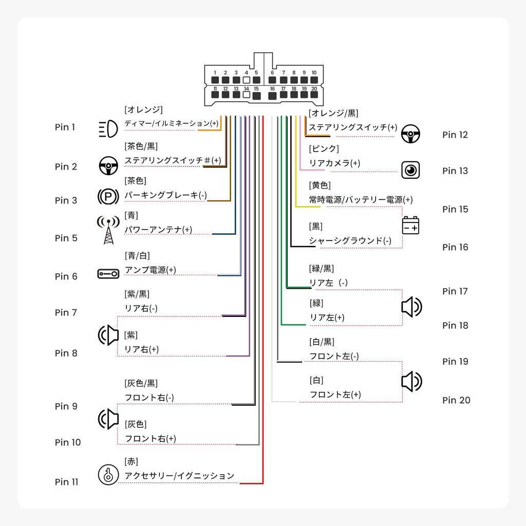 ATOTO AC-ITY10, car audio harness 10P/6P for Toyota Daihatsu cars.