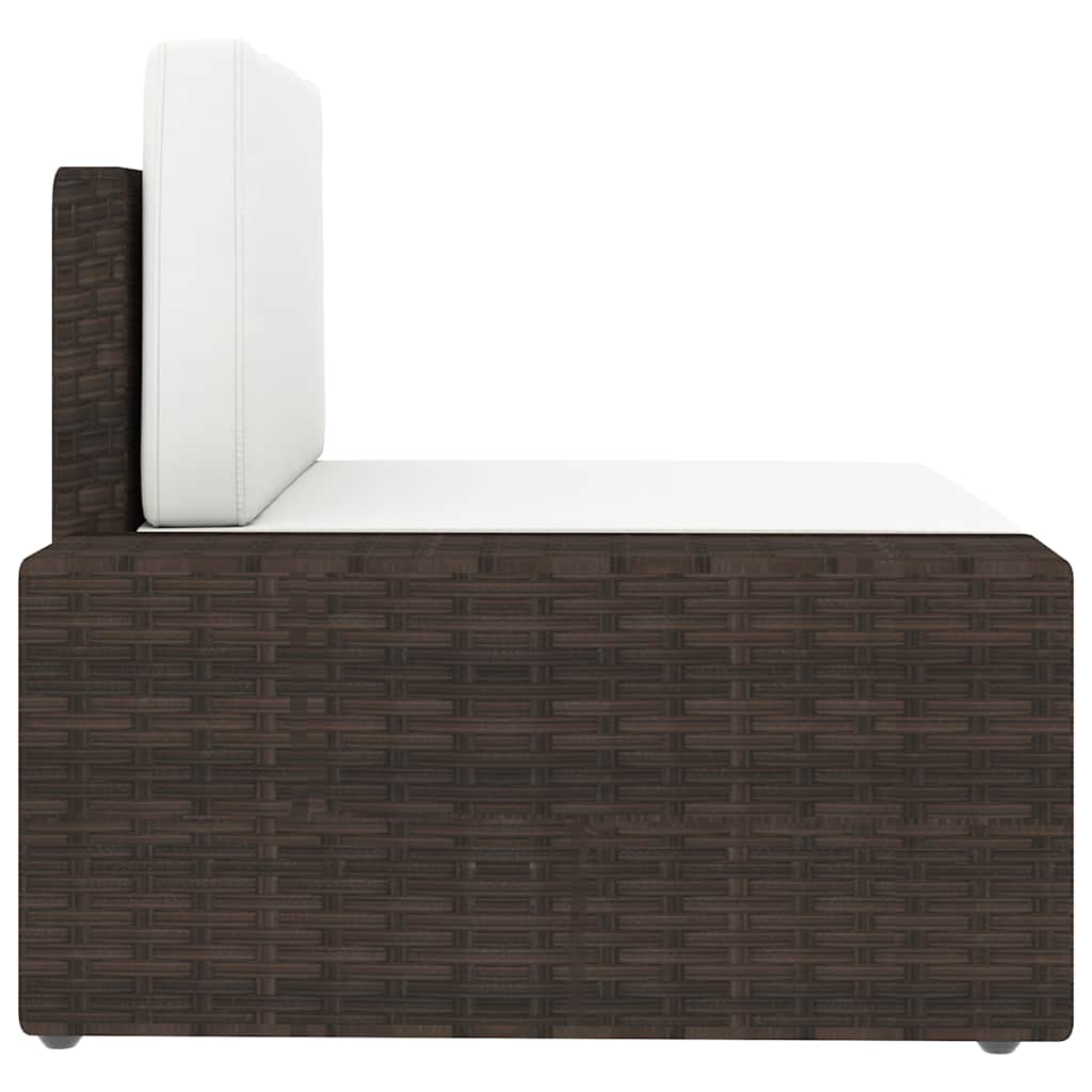 4 Piece Garden Lounge Set Brown Poly Rattan