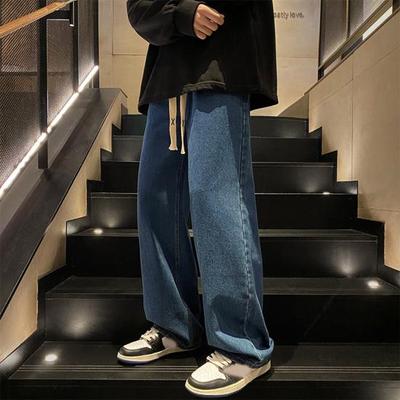 Spring and Fall Men's Straight Loose Tide High Street Ins Wide Leg  Junior Retro Casual Pants Plus Size