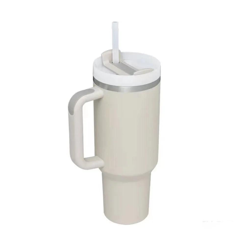 Pahar de 40 oz cu Mâner, Capac, Pai 40oz Sticlă de Apă din Oțel Inoxidabil, Cană Termos cu Vid, Călătorie, Mașină, Cană de Cafea, Capac pentru Stanley