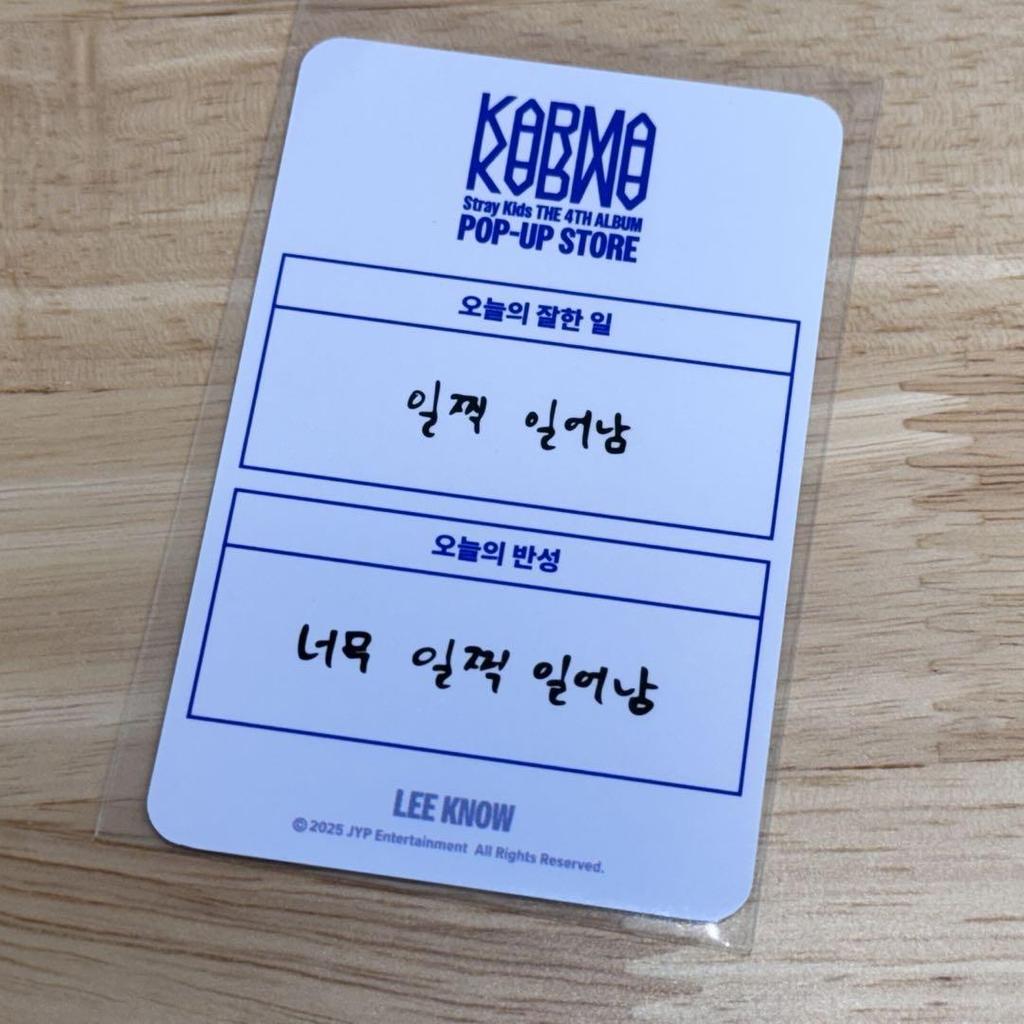 [USED] Stray Kids KARMA Pop-Up Bonus Trading Card Reno