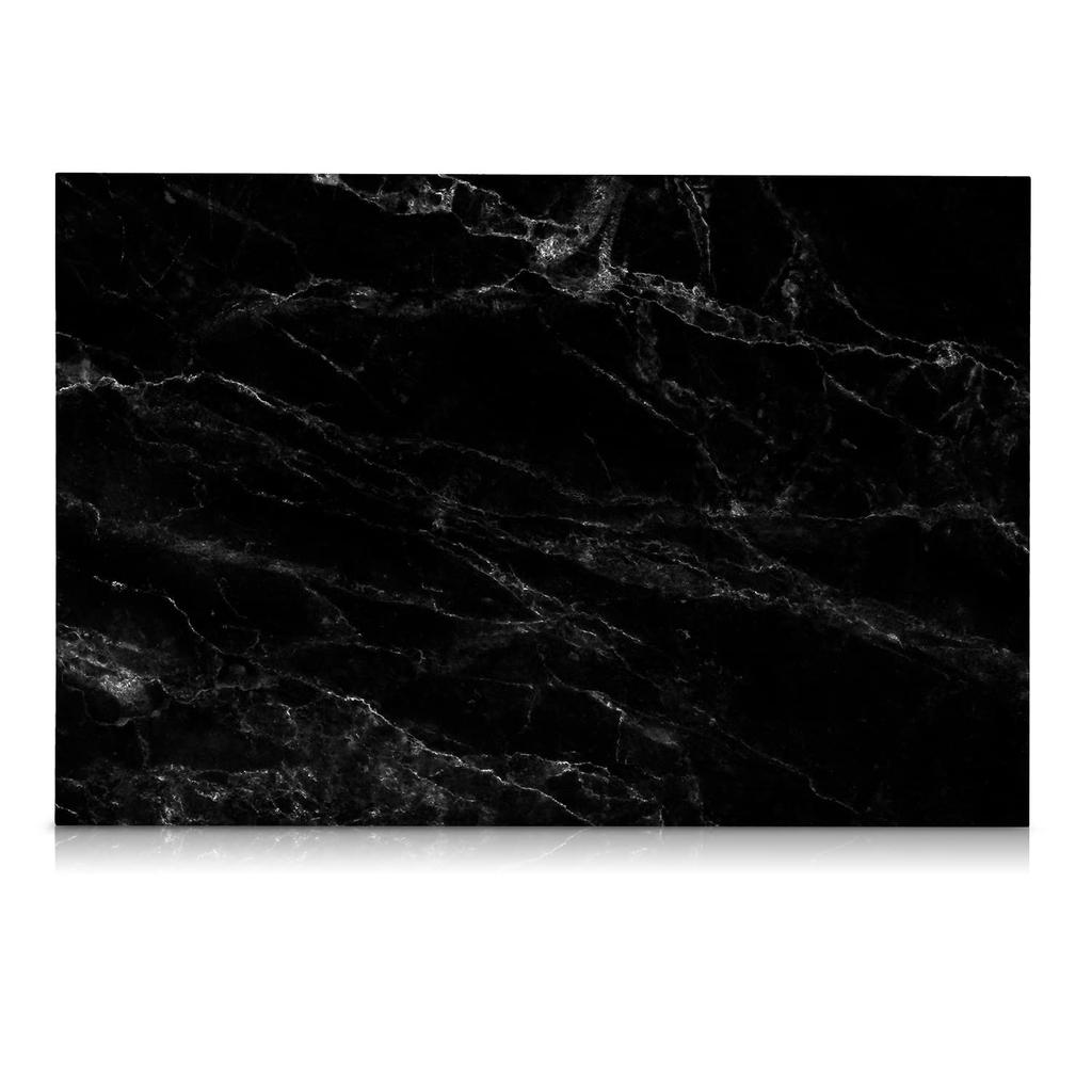 Navaris Magnettafel, MDF Whiteboard, Wandmontierte Kreidetafel - Memoboard, Schreibtischpaneel, Präsentationstafel mit Stift, 60x40cm, Schwarzes Marmordesign