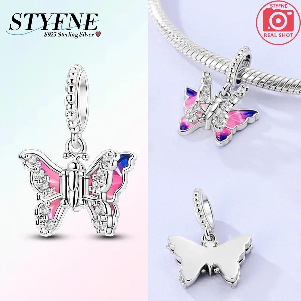 Charm Bead Charms Plata Originales Colored Butterflies Bead Charms for Charm Bead Charms copper Bracelets Jewellery Making Womens Gift