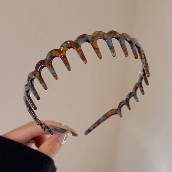 Cerchietto per Capelli a Forma di U in Silicone Fascia Antiscivolo con Denti Cerchietto Versatile per Acconciature Pettine Regolabile Accessorio per Capelli