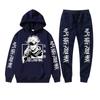 Completo felpa con cappuccio invernale da uomo con stampa Gojo Satoru di Jujutsu Kaisen Tuta casual spessa streetwear