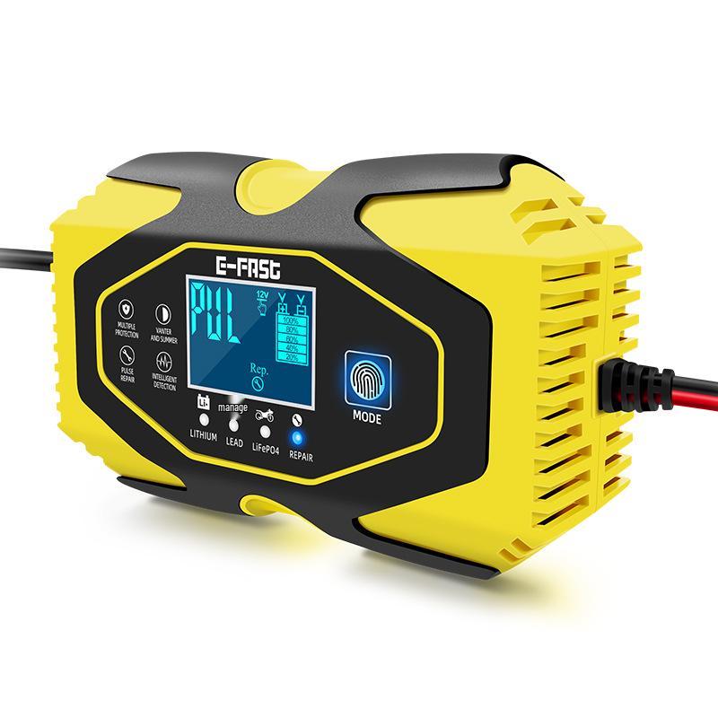 E-FAST Smart Charger for Lithium & Lead-Acid Batteries with Current & Voltage Display for Cars & Motorcycles