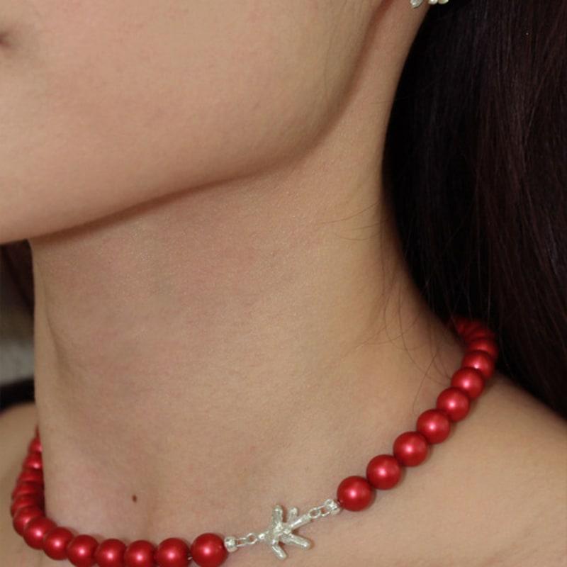 BOLDIERE Red Pearl Necklace_ N22