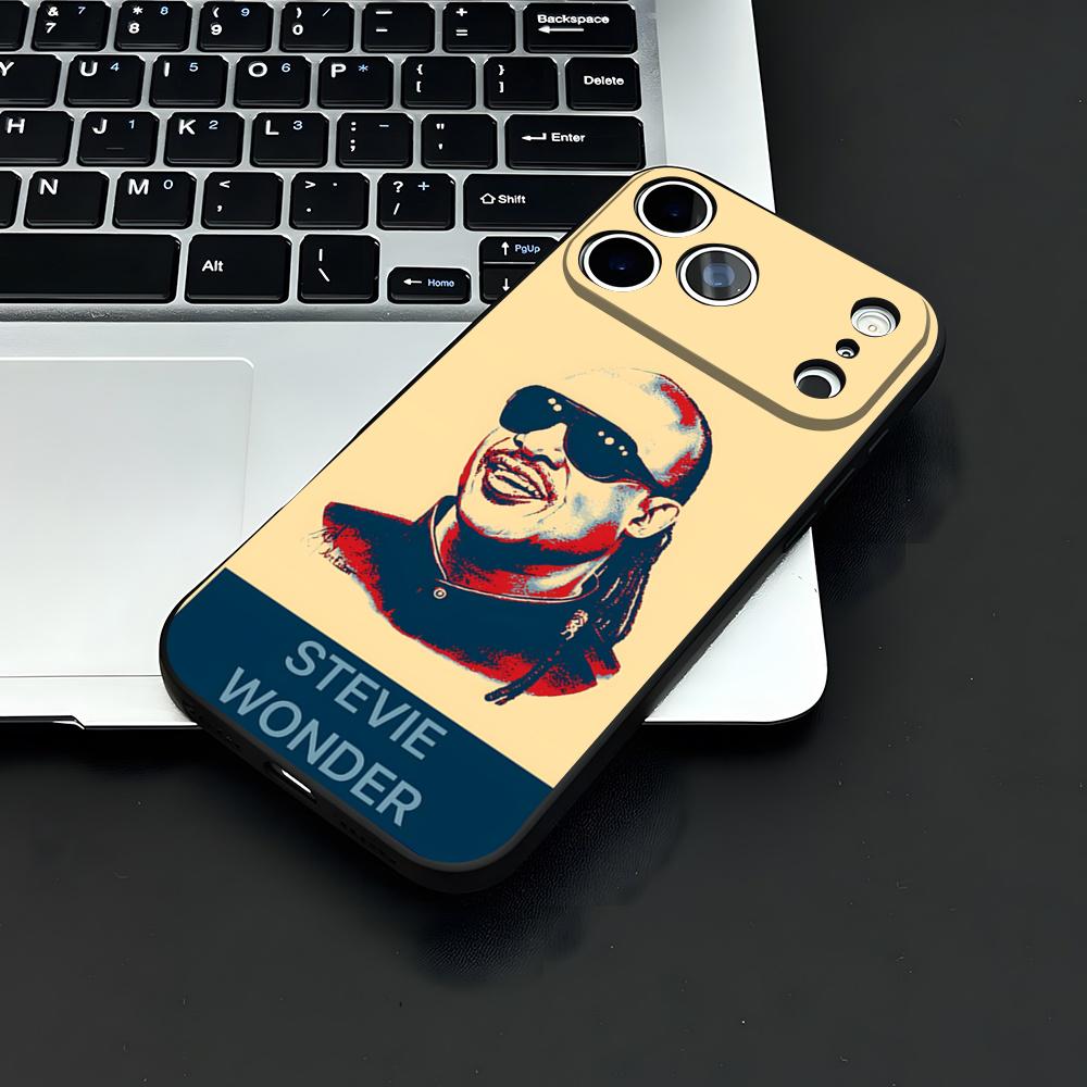 

S-Stevie Wonder Phone Case For IPhone 17 Air 16 E Pro Max 15 14 13 Mini 12 Pro 11 Max Plus Black Soft Shell iPhone 13 Mini
