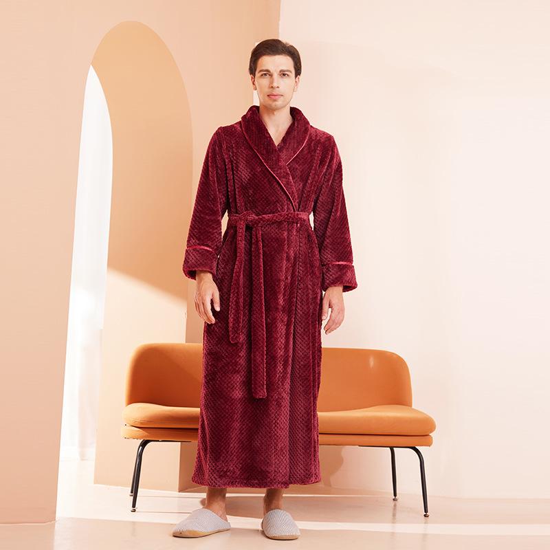 2024 Velvet Plus Size Women's Long Bathrobe - Winter European & American Style for Hotels, Salons, and Casual Wear