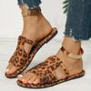 Fashion Leopard Flats Women Slippers Fashion Casual Shoes 2025 Summer Designer Elegant Flip Flops New Trends Slingback Zapatillas Mujer