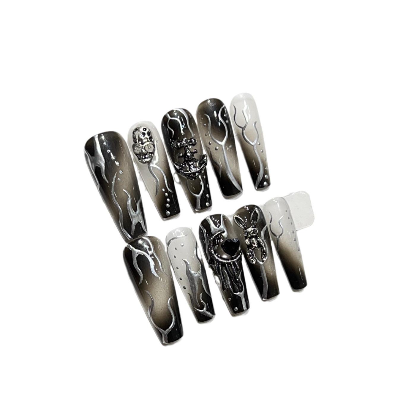 

Чисто ручная работа Светотерапия Носимая броня Расписанное вручную Волшебное зеркало Пламя Темная история Разбойный кролик Сладкий Крутой Маникюр Готовый Накладной Ноготь Large L