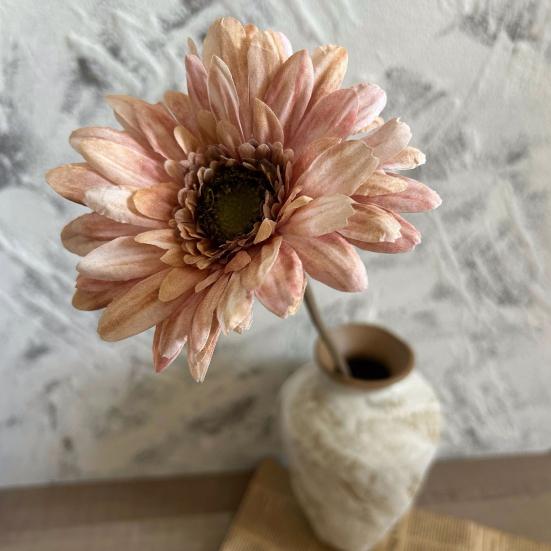Artificial Gerbera Flower Real Touch Fake Silk Flower with Long Stem for Holiday Floral Arrangements Bridal Bouquet Home Wedding Party Decor