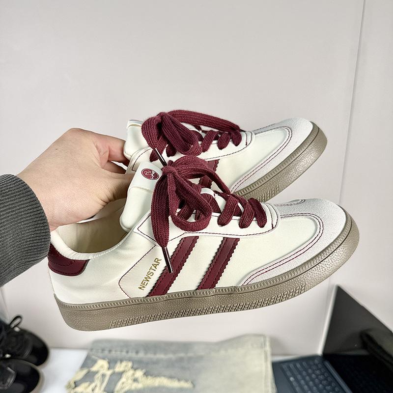 

Классические немецкие тренировочные белые туфли мужские одинарные туфли весна-лето 2025 года новые модные универсальные спортивные и любительские туфли для доски Майяра 39 бордовый