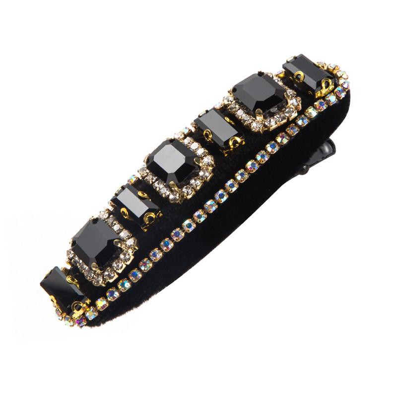 

Заколки женские с кристаллами заколки с боковым зажимом повязка на голову шпилька с бахромой мода в стиле барокко 2*7cm чёрный