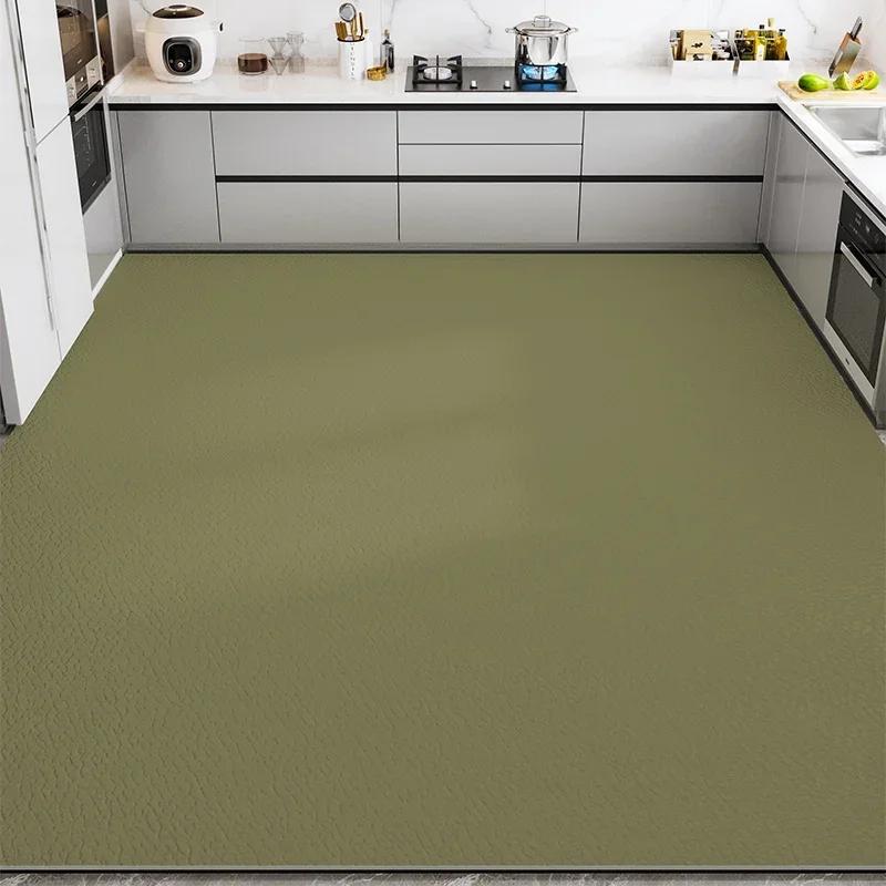 

Кухонний килимок з ПВХ, збільшеного розміру, чорний килим, водонепроникний, маслостійкий, нековзкий, великий килим, суцільний сірий, миються, шкіряні килимки 160*230cm