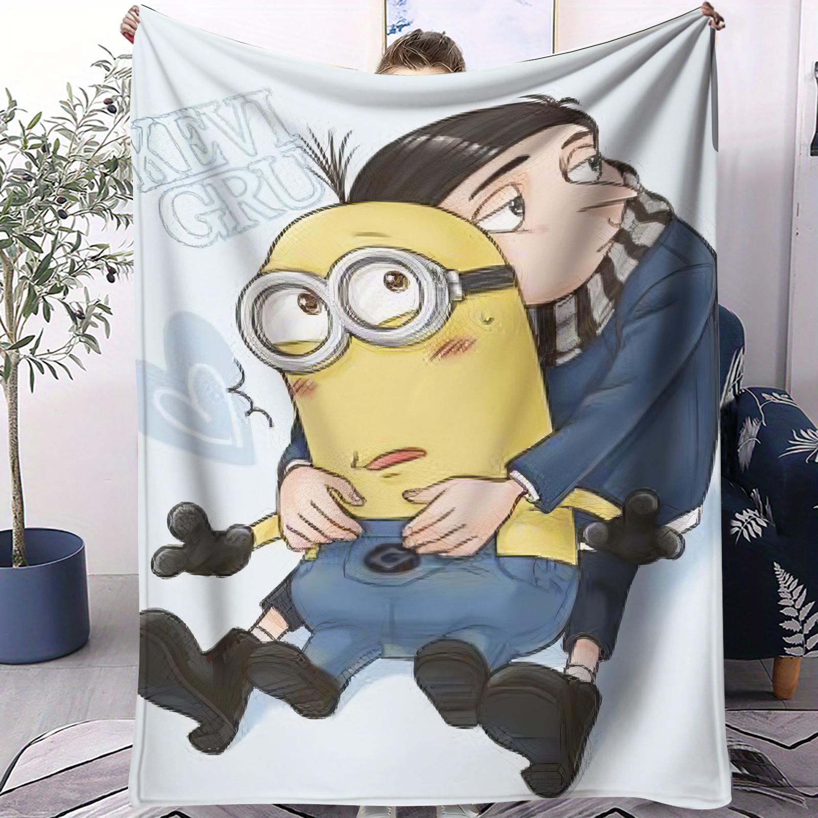 

GruMinion Pilot Team Cute Cartoon Print Flannel Blanket for Adult Quality Soft Warm Universal Blanket for Travel Picnic Home 75x100cm (30x40inch)