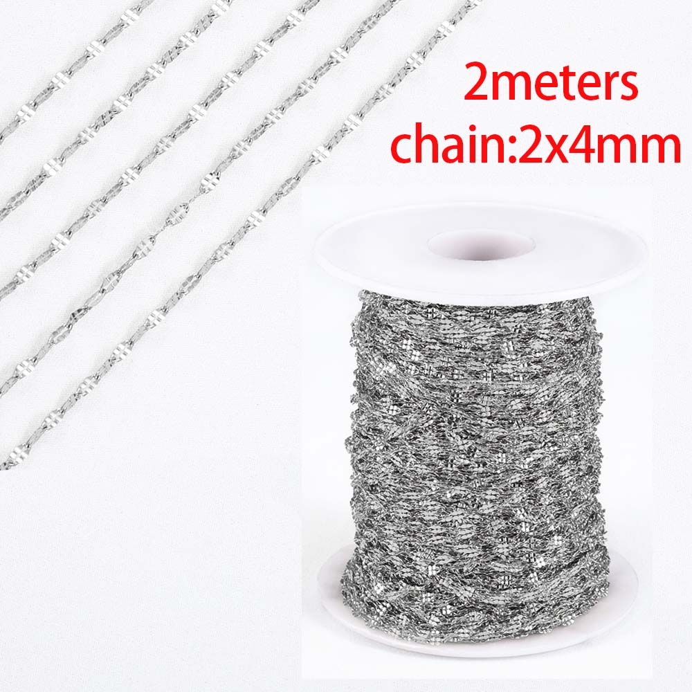 2Meters/1Meter Stainless Steel Chain High Quality Gold Color Chains for Bracelet Necklace Jewelry Making DIY Findings Wholesale