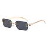 Square metal frameless sunglasses new sunglasses Internet celebrity sunglasses concave women