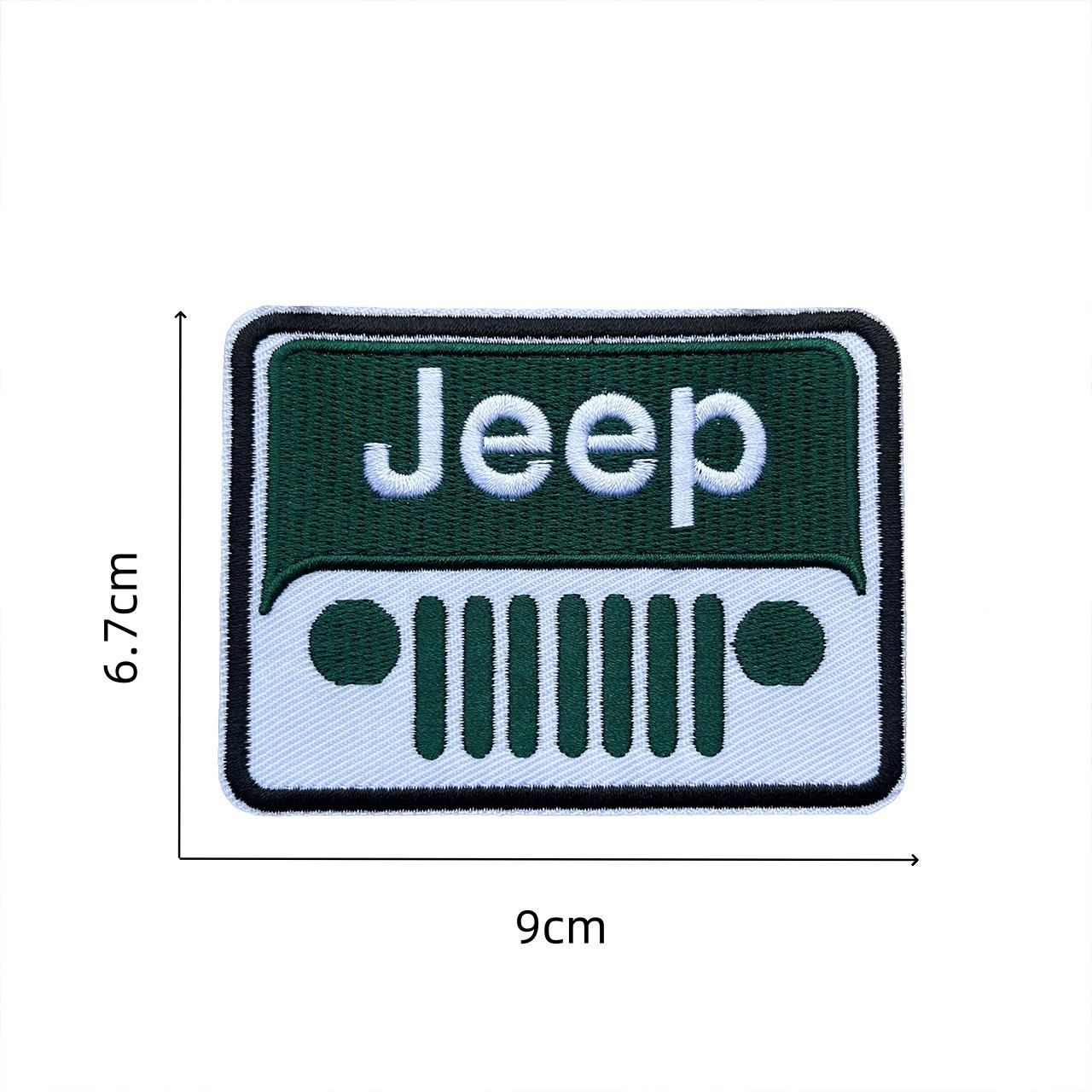 xjhw3 For Jeep Emblem Embroidered Cloth Stickers Decoration Accessories Badges DIY Iron Clothing Patches For Clothing Fabric Badges Heat melt style