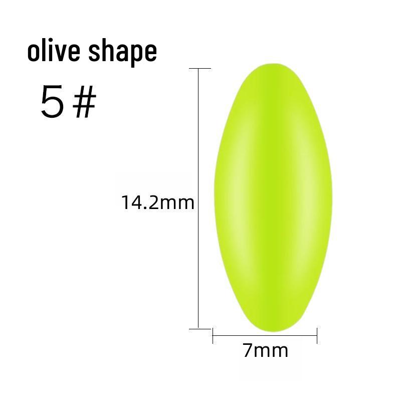 Silicone Olive-Shaped Fluorescent Fishing Float Tail Magnifier Bean
