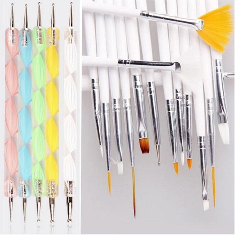 15pcs Nail Art Design Set Painting Drawing Polish 15 Decoration Brush 15 Wood Pen Tool Accessor