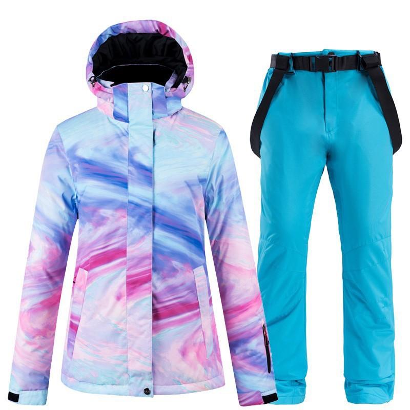 Winter Outdoor Ski Suit, Women's Thermal Snowboard and Snowboard Ski Pants Suit.