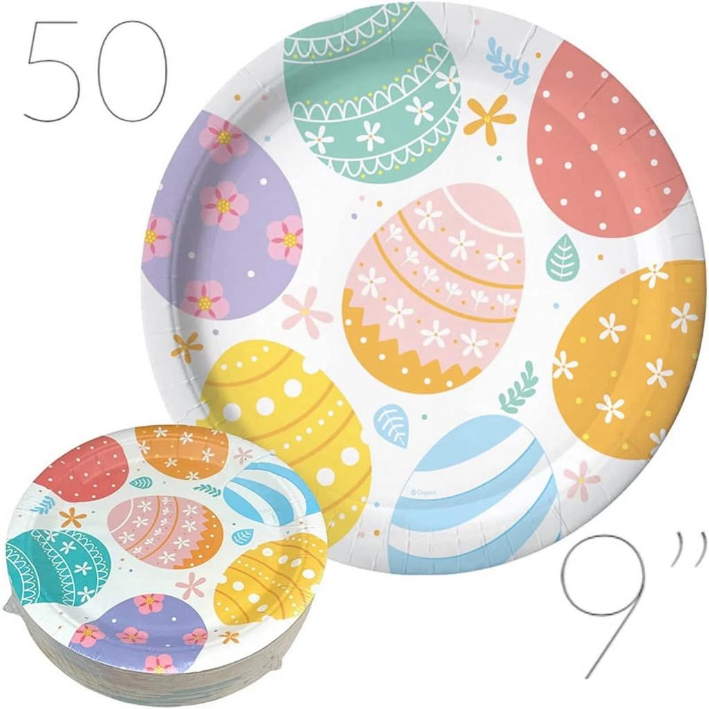 Serves 50 Easter Dinner Plates Dessert Plates Perfect Restaurants Schools (Plates - 100 Pack)