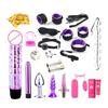 21 Pcs Sex Toys Handcuffs Feet Bondage Neck Collar Butt Plug Nipples Clips Vibrating Stick Etc