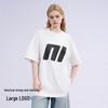 M-TEEN Unisex Schweres Baumwoll-T-Shirt mit Buchstabenaufdruck, kurzärmelig