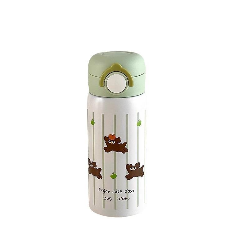 Steel Cute Puppy Adult Girls Good-Looking Compact Handy Insulated Water Cup for Direct Drinking Durable Durable