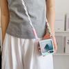 With Crossbody Lanyard Strap Slim Phone Case For Samsung Galaxy Z Flip 4 5 6 7 Fe Flip6 Flip5 Flip7 Cute Candy Protective Cover