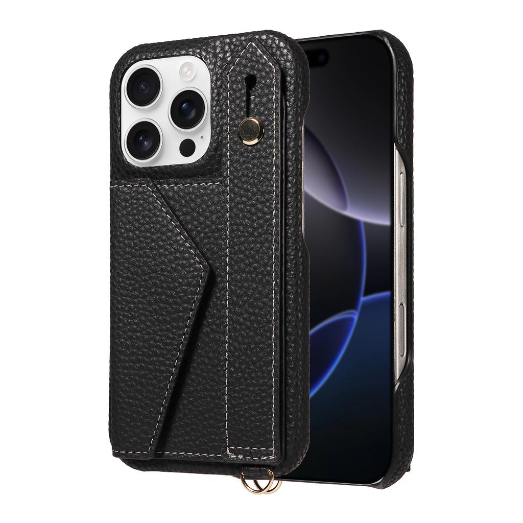 Leather Phone Case for IPhone16e 16promax 15plus 14promax 14plus 13promax13mini Shockproof Anti-Drop with Stand and Wallet Cover