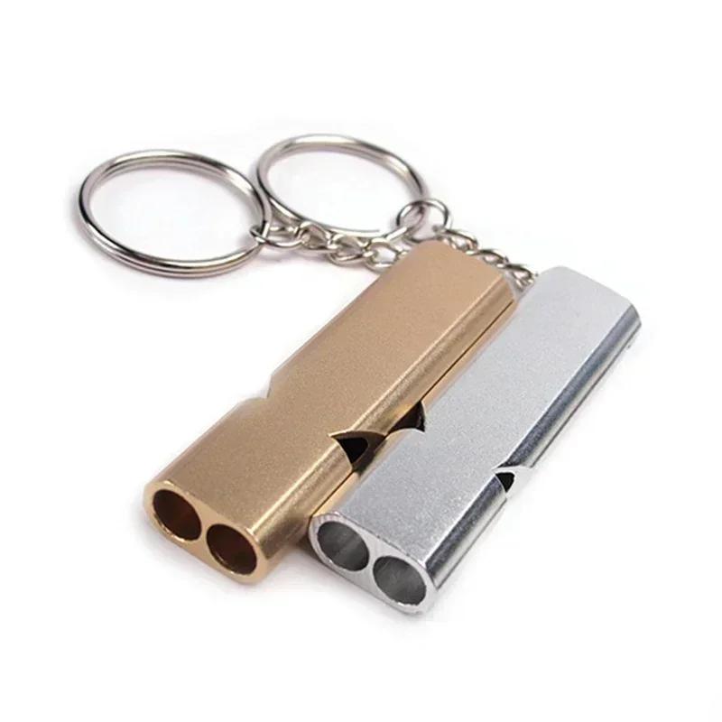 EDC Whistle Emergency Survival Whistle Keychain Aluminum Alloy Outdoor Camping Hiking Accessory Tools High Decibel Whistle Tool