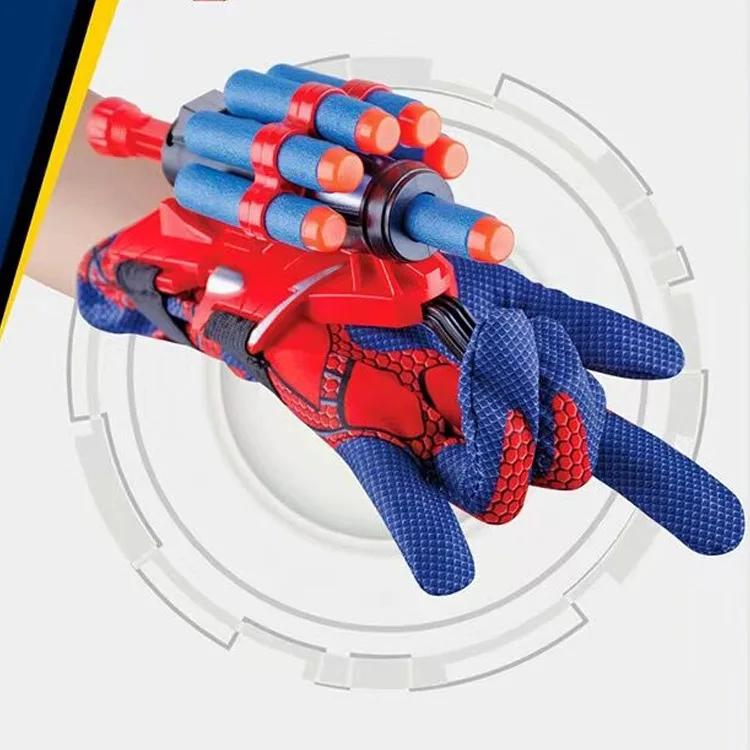 Spider Web Shooter Toy Gun with Gloves for Kids Superhero Role Play Toy with Suction Cups and Ropes for Boys Age 7-14
