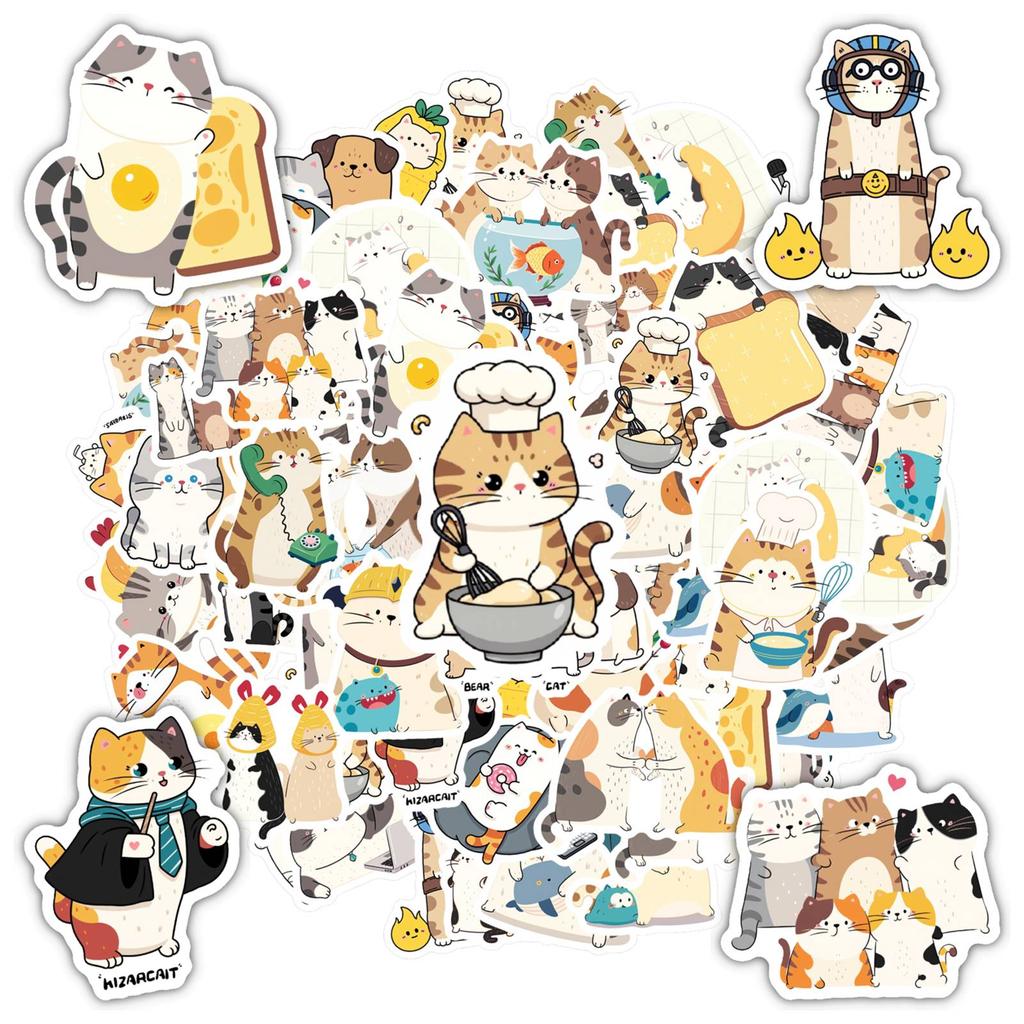 35pcs Fun Animals Stickers Cute Cats  Stickers DIY Stickers For  Laptop Luggage Scrapbook Diary Sticker Laptop DIY