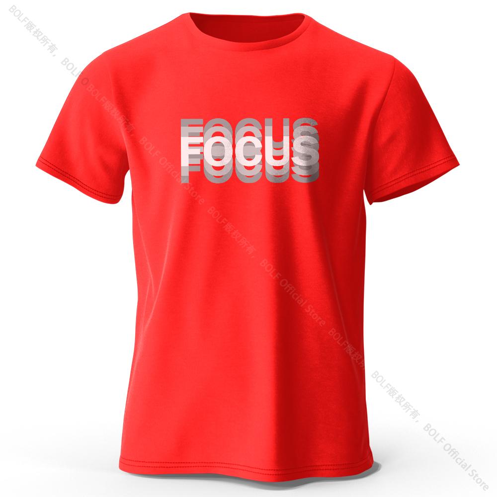 Focus Letter Minimalist Style T-Shirt, Lightweight Round Neck Short Sleeve Tee, Perfect for Unisex