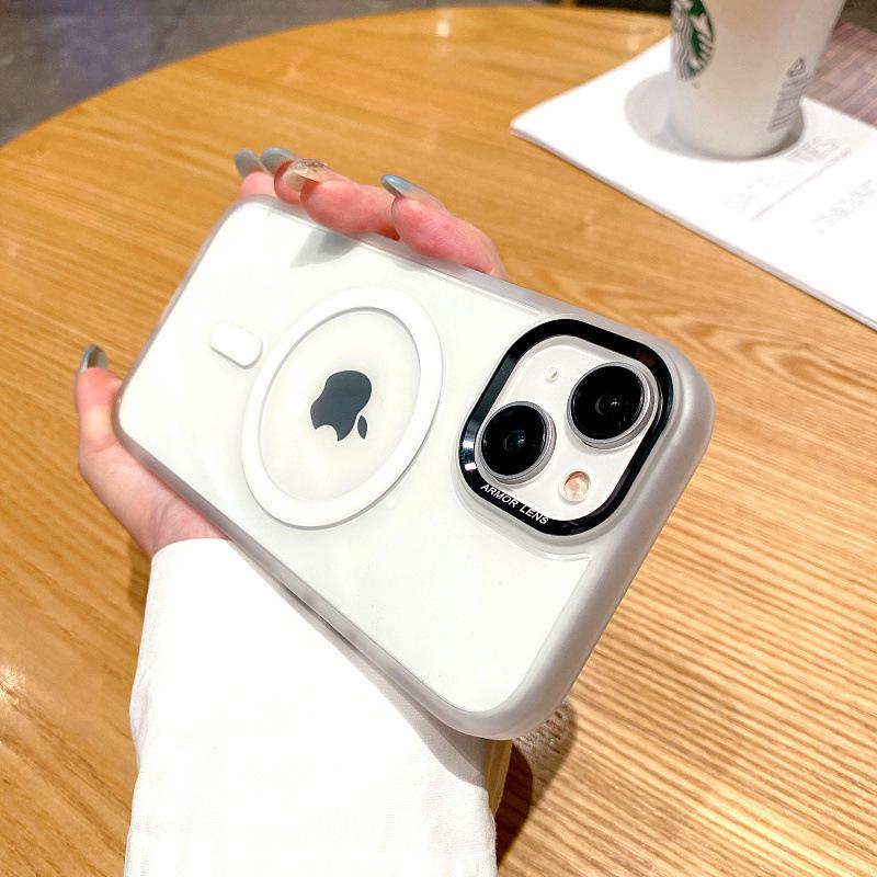 

Чехол для iPhone 15 Pro Max с прозрачным металлическим покрытием Eagle Eye и магнитным покрытием, совместимый с iPhone 14/13/12. iPhone 15 Pro прозрачный