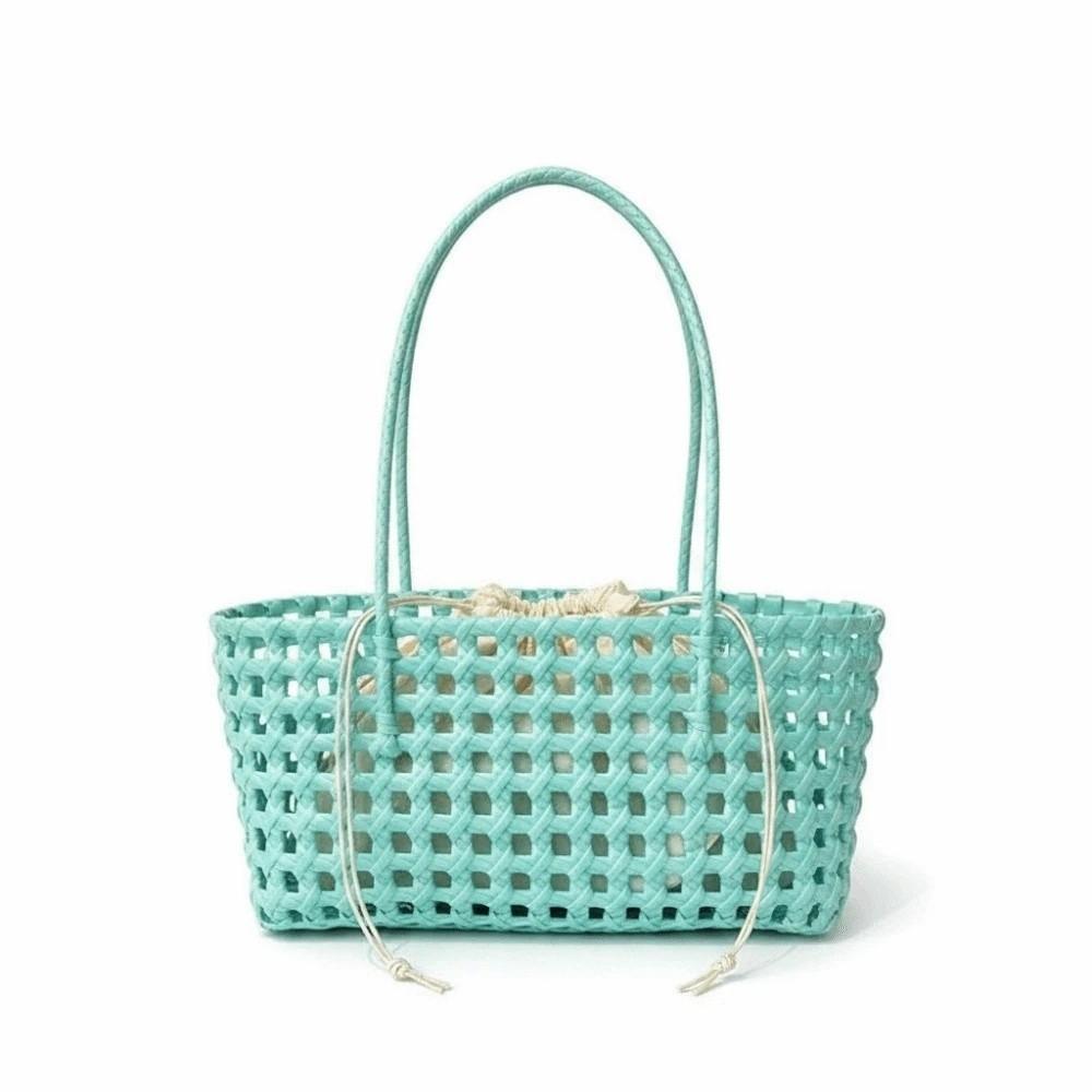 Large Capacity Hollow Out Tote Lightweight Handmade Handbag Woven Basket Bag  Poolside Picnic