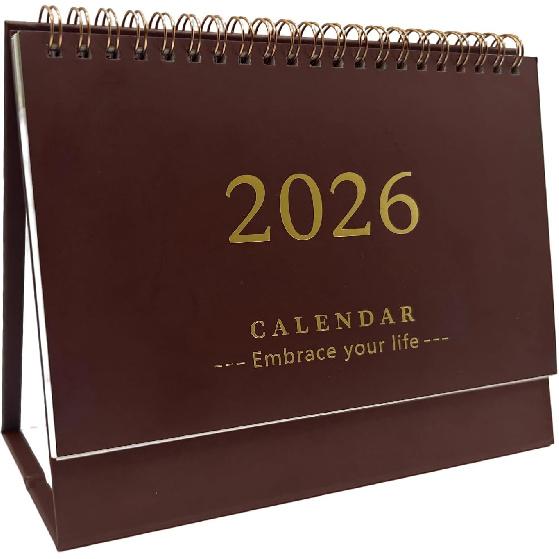 Desk Calendar 2026,Standing 2026 Desk Calendar,Flip Calender 14 Months Calendar(Nov 2025-Dec 2026) for Home School Office (Red) коричневый