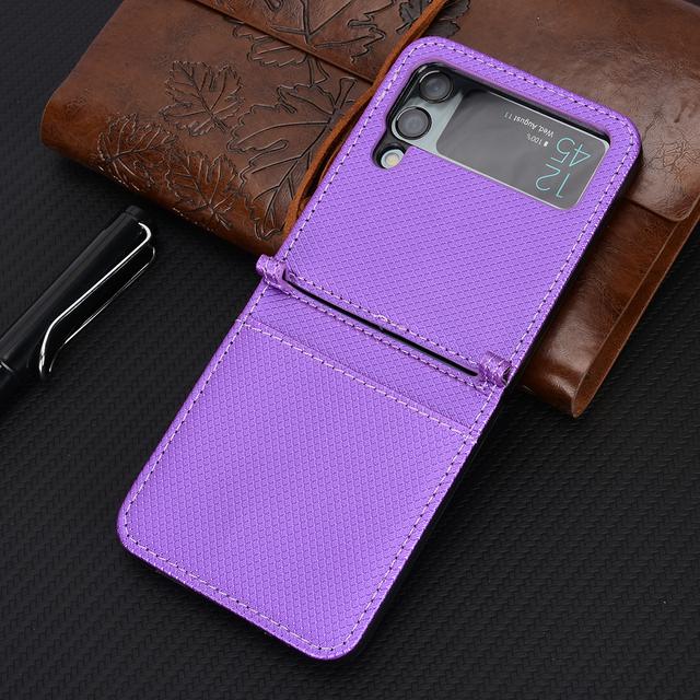 Anti -Drop Card Slot Leather Funda Case For Samsung Galaxy Z Flip 4 5g Flip4 Flip 3 Flip3 Zflip4 Cell Phone Accessories Cases