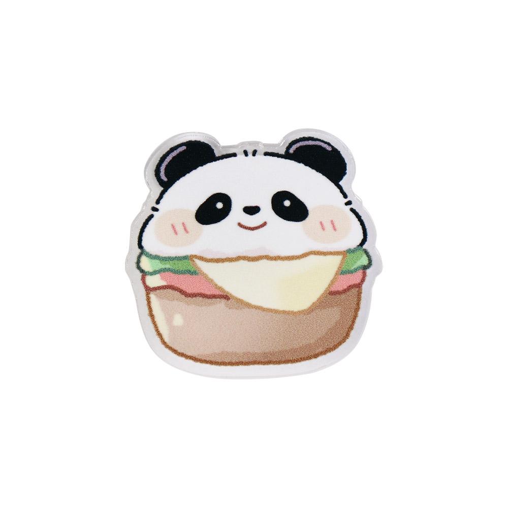 Fashion Panda Acrylic Panda Pin Cute Bear Flower Panda Brooch Cartoon Breastpin Animal Badge Unisex