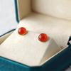 Classic and Minimalist Ruby Earings Stud New In Charms Red Circular Earrings for Women Suitable for Daily Jewelry Gifts Banquets