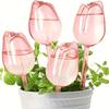 Plant Watering Balls/Flower-Shaped Outdoor/Self-Watering Pot Inserts/Automatic Watering Devices for Flowers/Indoor And Outdoor Garden Tools (Pink)