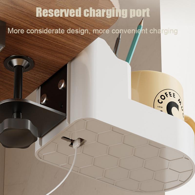 Creative Desktop Organizer With Phone Storage Water Cup Holder Clamp On Design For Home Office Desk Accessories Space Saving