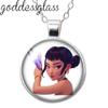 K-Pop Demon Hunter Anime Film Rumi Zoey Mira Cartoon Round Photo Glass cabochon silver plated pendant necklace jewelry Gift