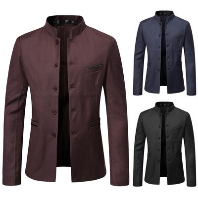 Anzug Herren Lässiger Stehkragenanzug Trendy Jugend Gutaussehender Slim-Fit Zhongshan Anzug Hanfu Jacke