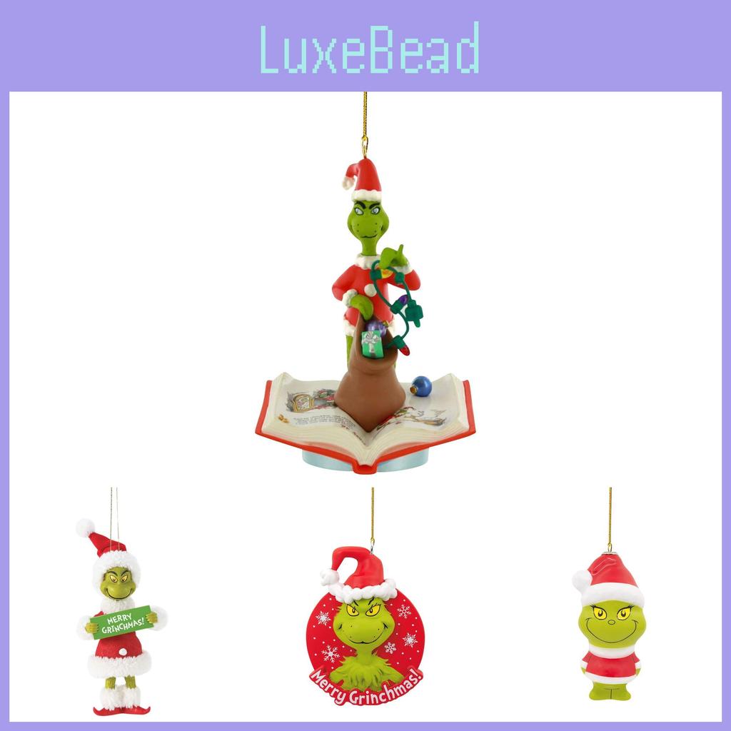 Charming Cartoon Acrylic Grinch Double-sided Christmas Tree Ornament For Festive Car Decor