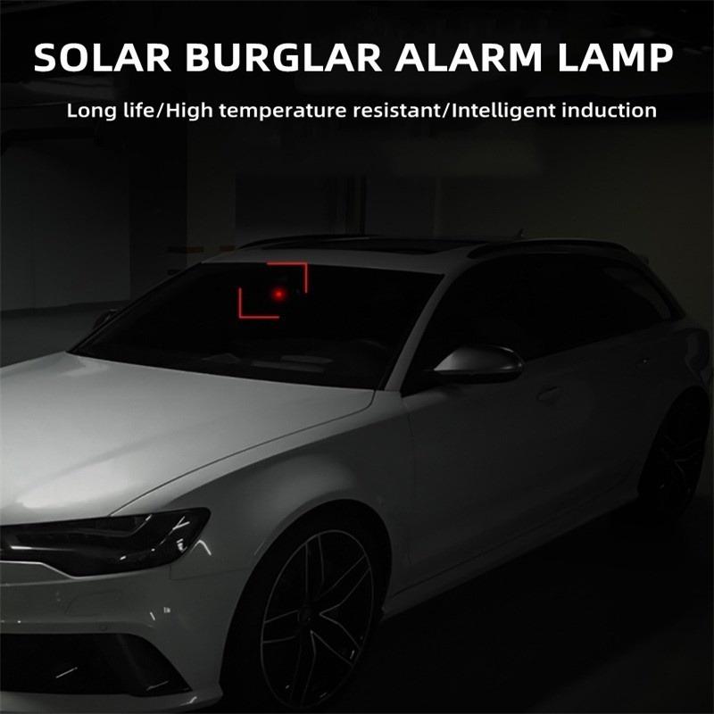 2 szt. LED Samochodowe Fałszywe Światło Bezpieczeństwa Zasilane Solarnie Symulowany Alarm Bezprzewodowe Ostrzeżenie Lampa Ostrzegawcza Antykradzieżowa Migające Światła Imitacyjne