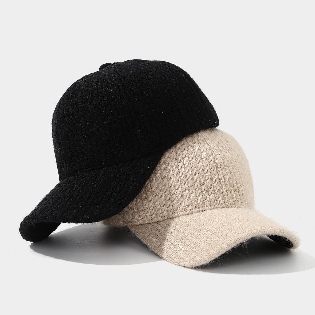 Herbst und Winter neue einfache einfarbige lässige Mütze personalisierte gestrickte Baseballkappe Paar vielseitig warmer Sonnenhut
