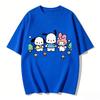 Summer Cute Pochacco My Melody Print Tshirt Casual Short Sleeve Tees for Mom and Daughter Sweet Family Matching Outfits Fashion
